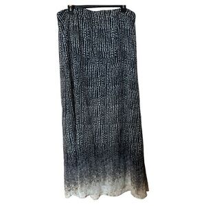 Maurices Maxi Skirt Sheer Lined Pull On Black Tan Ombre Hem Size‎ XL